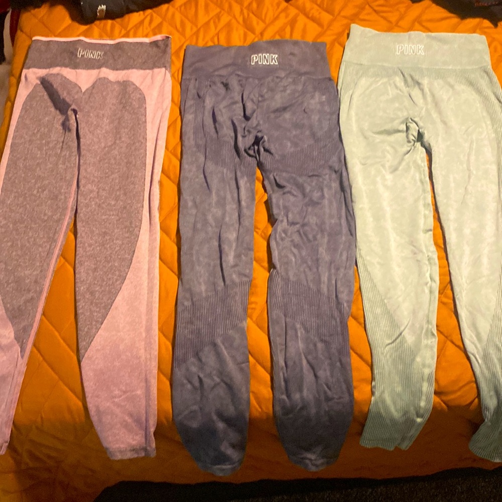 3 Pairs Victoria Secrets Butt Enhancing Pattern Leggings